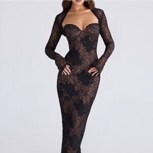 House of CB Black Lace Lucienne dress